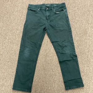 Banana Republic Slim Traveler Pants Chinos Forest Green 32 x 30